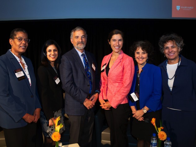 A group photo of six participants in the joint Harvard-University of Michigan summit on opioids