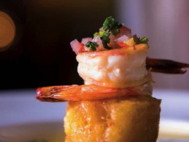 Shrimp in butter-rum citrus sauce