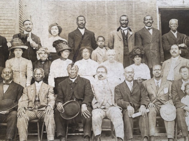 William Monroe Trotter (first row, fifth from right) with other leaders of the Liberty League, circa 1920