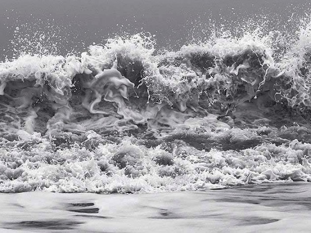 Dramatic photograph of volatile hurricane waves, by artist Clifford Ross