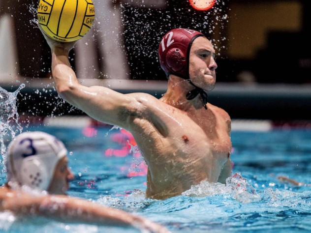 Alex Tsotadze, men’s water polo co-captain, in action