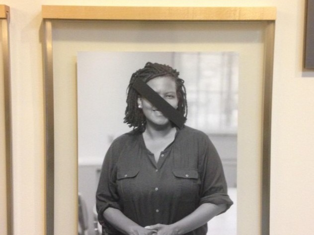 The portrait of Warren professor of American legal history Annette Gordon-Reed was among those defaced.