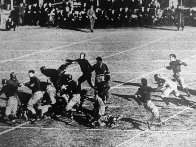 Vic Kennard's winning dropkick A ball flies through the air off the foot of Vic Kennard.