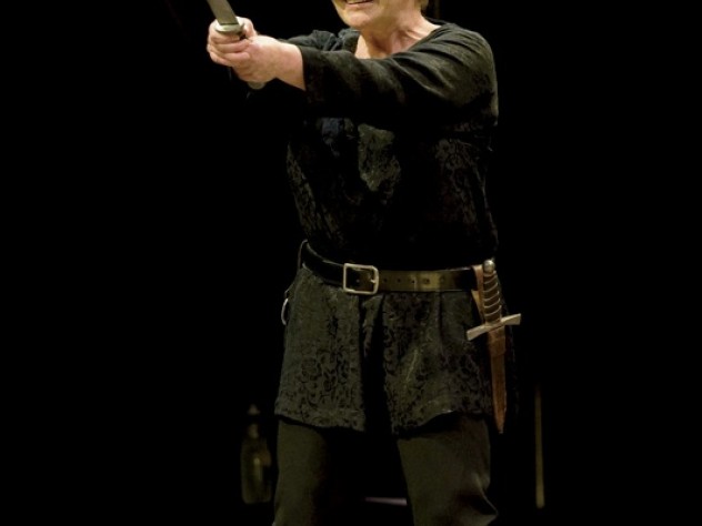 Tina Packer in <i>Women of Will,</i> her performance piece showcasing Shakespearean female characters, at Shakespeare & Company, in Lenox, Massachusetts