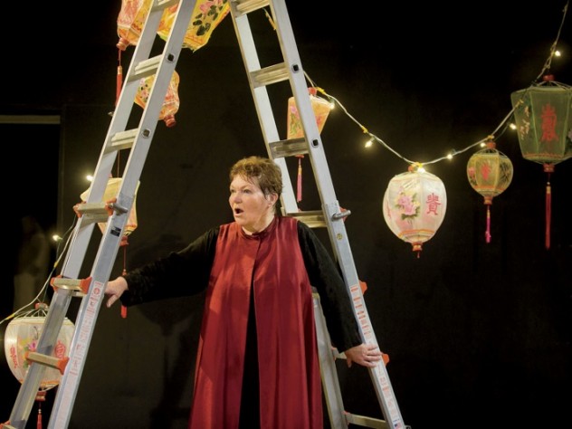 Tina Packer in <i>Women of Will,</i> her performance piece showcasing Shakespearean female characters, at Shakespeare & Company, in Lenox, Massachusetts