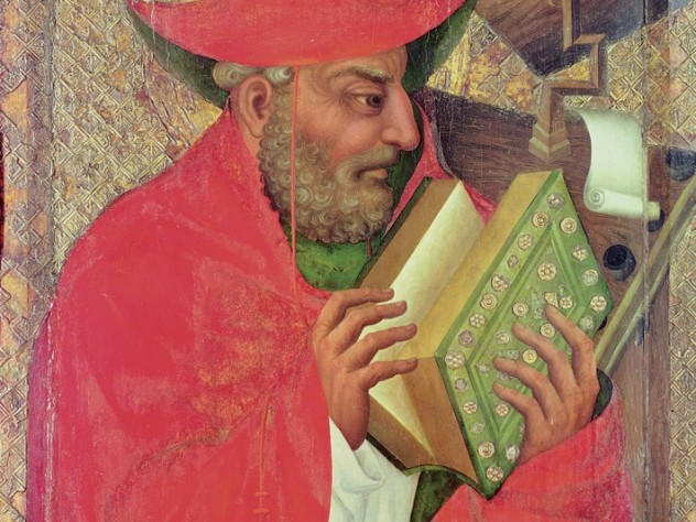Saint Jerome—whose Latin translation <i>was</i> the European Bible for a thousand years— by Theodoricus of Prague (fl. 1359-1381)