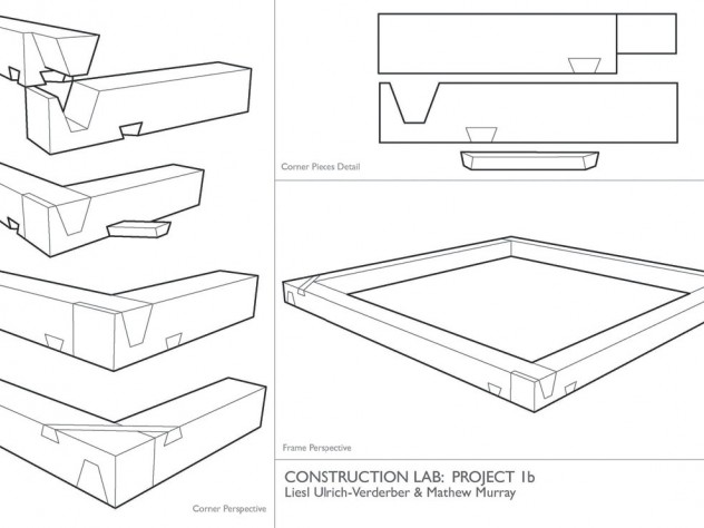 A wood joint that Liesl Ulrich-Verderber &rsquo;15 and Mathew Murray &rsquo;16 designed during the first weeks of the construction lab.