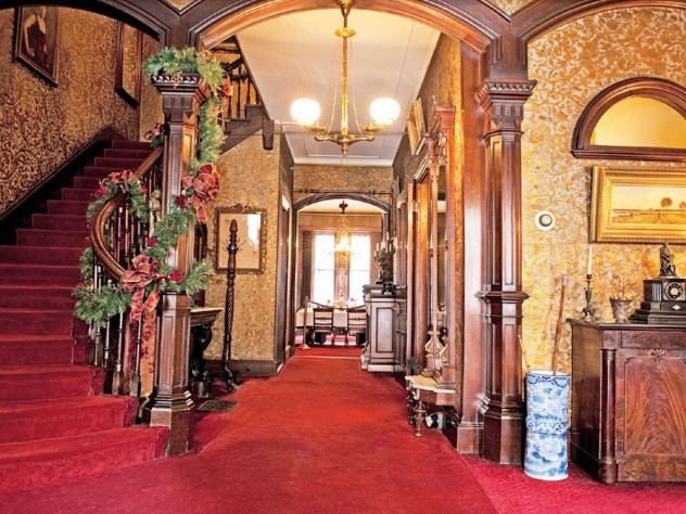 The Gibson House Museum&rsquo;s lavish entrance hall illustrates how an upper-class family lived in the early days of the Back Bay&rsquo;s development.