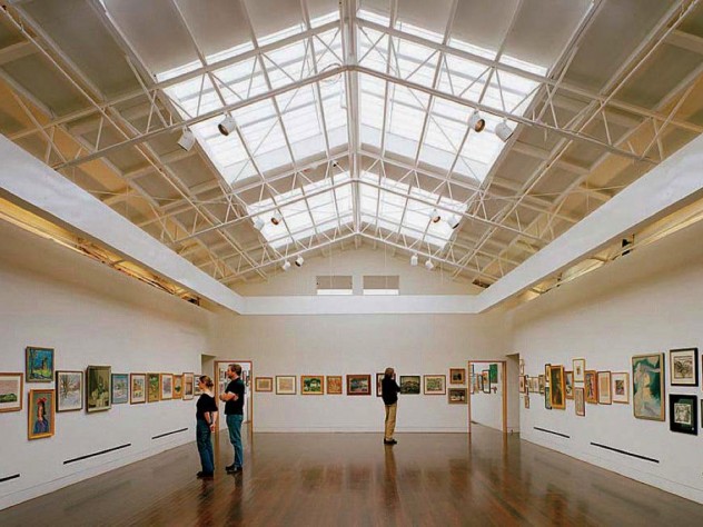 Airy, open gallery space at the Provincetown Art Association and Museum