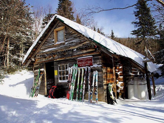 Harvard Mount Washington cabin in the snow