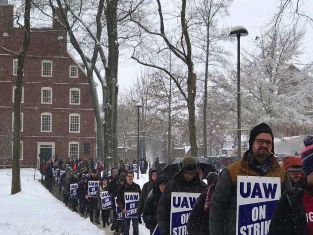 Photograph of Harvard graduate students during their strike