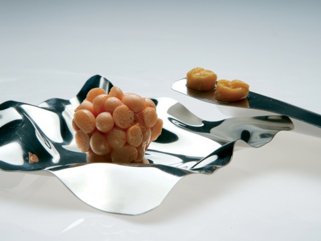 "Icy truffle of carrot and passionfruit," an unexpected flavor combination for a frozen dessert