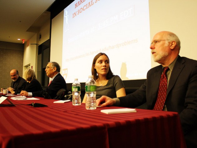 Amy Oster (second from right) and Stephen Kosslyn (right)