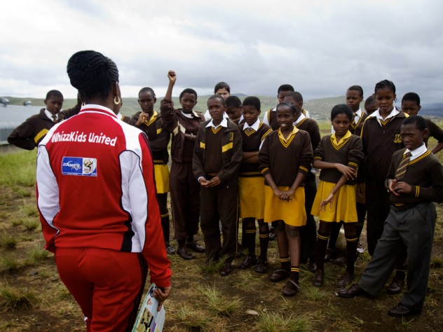 Photograph by Nadine Hutton WhizzKids United goes into schools in the Durban and Pietermaritzburg areas to educate youths about HIV and other health topics, as well as leadership and life skills in general.