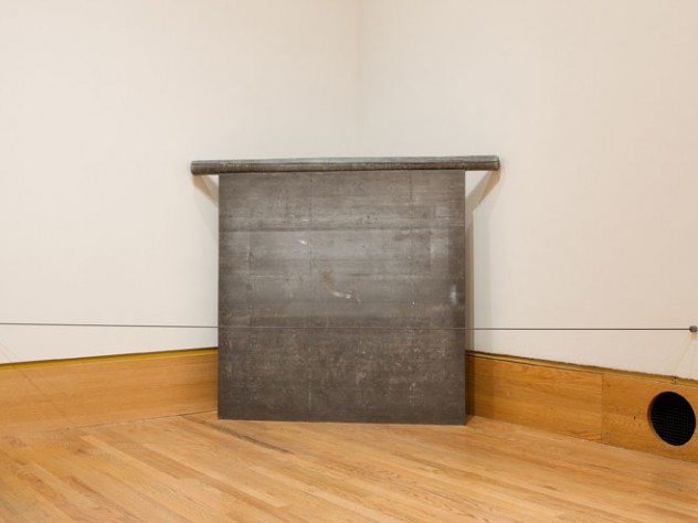 Photograph by Katya Kallsen © President and Fellows of Harvard College Richard Serra, Untitled (Corner Prop Piece), 1969. Lead plate and lead pole rolled around one inch steel pipe; plate: 121.9 x 121.9 cm; pole: 151.8 cm, diam.: 7.6 cm