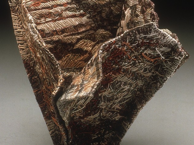 In <i>Quarry</i> (1997), one of Behar's rare "sculptural" works, viewers can see stitching on both inner and outer surfaces.