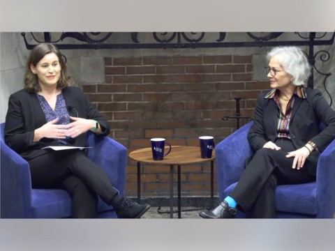 Emily Channell-Justice and former ambassador Marie Yovanovitch in conversation at Thursday's event