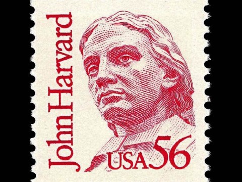 John Harvard two-ounce, 56-cent stamp from 1986, honoring University’s 350th anniversary