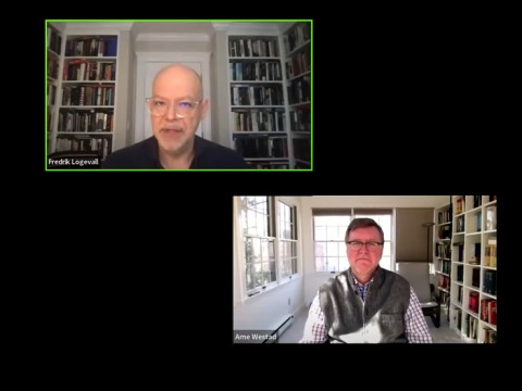 Fredrik Logevall and Arne Westad on Zoom together.