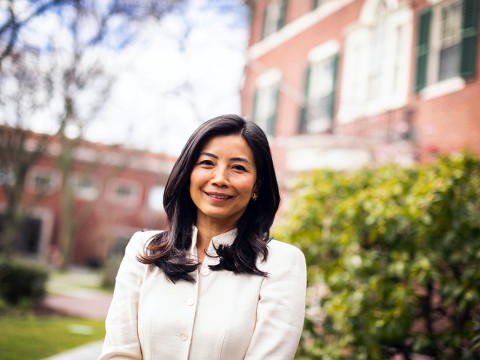 Tracy Palandjian outside of Loeb House