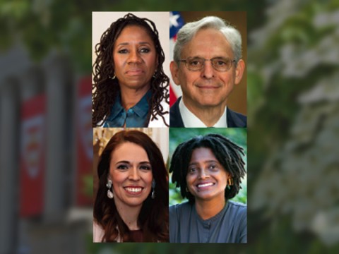 Portraits of Sherrilyn Ifill, Merrick B. Garland, Tracy K. Smith, and Jacinda Ardern, Harvard Commencement and alumni speakers 2022