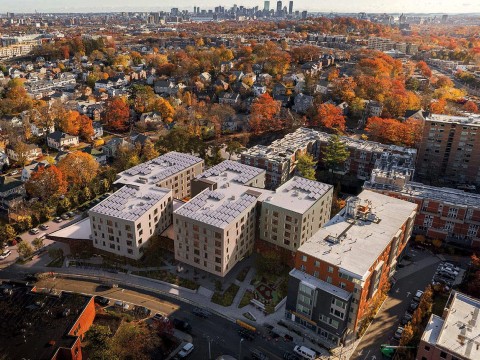 J.J.Carroll housing project in Brighton, with its clustered, offset buildings