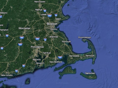 Map of eastern Massachusetts
