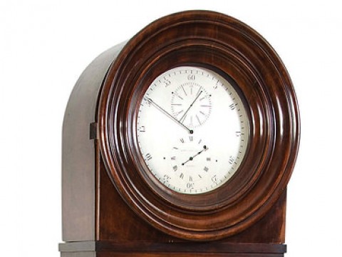 A brown grandfather clock