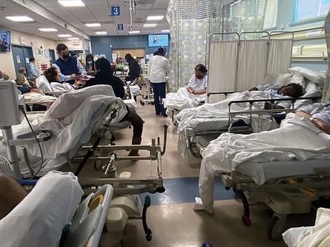 COVID-19 patients on a hospital ward