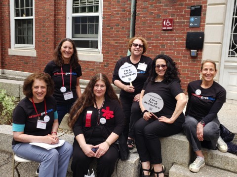 Photograph of the Crimson Goes Blue recruitment team