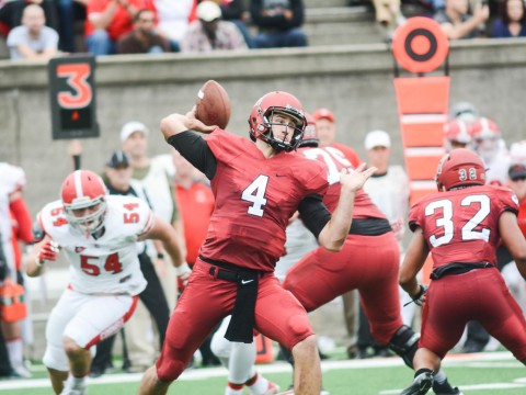 Crimson quarterback Joe Viviano had another strong passing game, completing 22 of 35 passes for 229 yards and a touchdown.