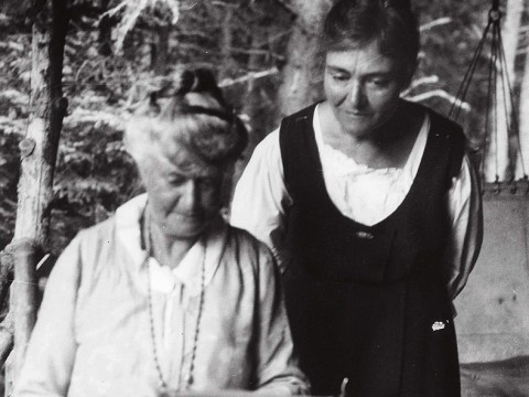 Millicent Todd Bingham looks over her mother’s shoulder in this double portrait from 1931.