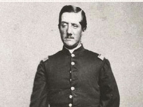 Historic photograph of Charles Follen Cabot, Civil War soldier, standing, in uniform