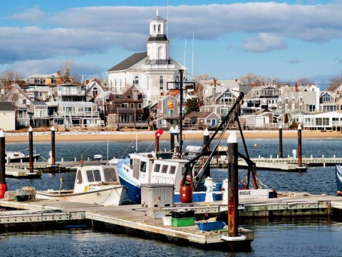 Provincetown harbor in the winter