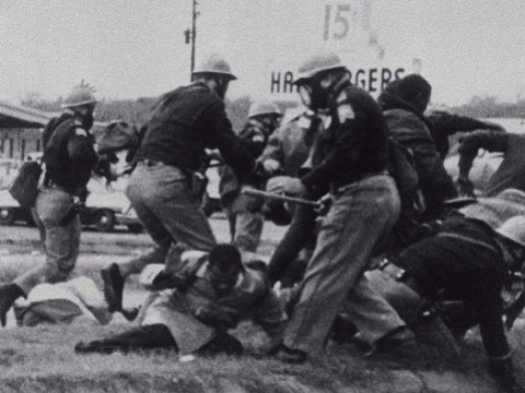 Photo of Bloody Sunday during voting rights march, Selma, Alabama