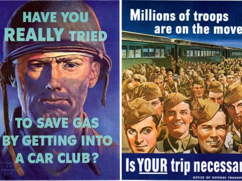World War II domestic propaganda posters urge civilian compliance with rationing