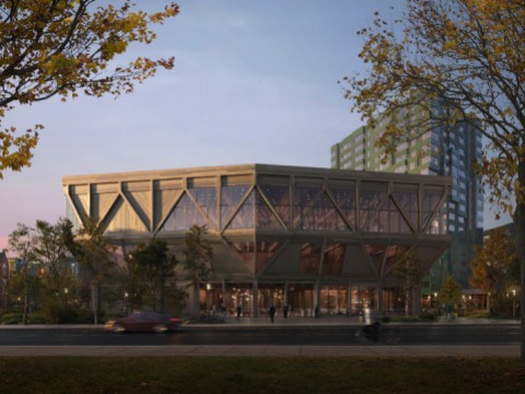 A view of the conference from Western Avenue.