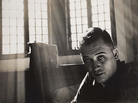 Photo of the rising artist as a student at Rhode Island School of Design in the 1950s