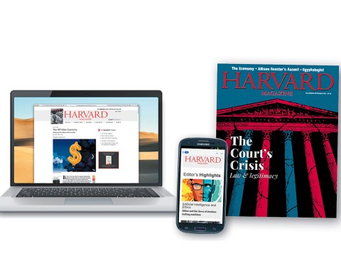 Image of the magazine website, mobile version, and cover