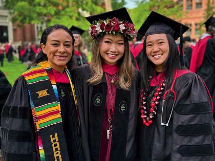 Julia Duvall, Lansing Sugita, and Veeraya Tanawattanacharoen—all M.D. ’24