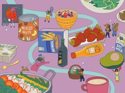 research for origin of life An illustration of foods included in the portfolio diet.