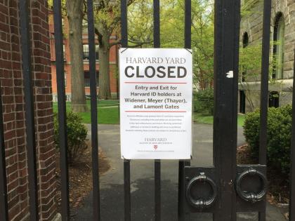 Harvard Yard closed