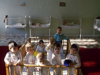 Romanian children in a Bucharest orphanage, circa 1995