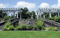 Double pergolas in the Secret Garden at Tower Hill
