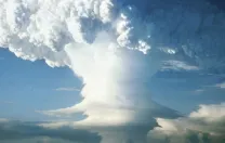 Mushroom cloud from U.S. nuclear test, Eniwetok Atoll, Marshall Islands, 1951