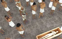 Avatars conduct the pharoah Khufu’s funeral ceremony.