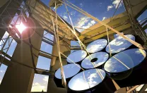 A detail of the primary and secondary mirrors