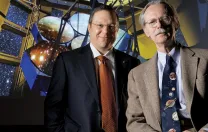 Astronomers Avi Loeb and Charles Alcock at the Harvard College Observatory