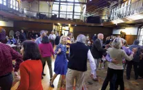 Grooving to a daytime dance party in the Radcliffe gym