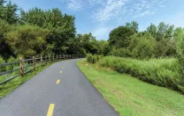 Bikeways run through towns and countryside in the Blackstone River Valley
